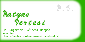 matyas vertesi business card